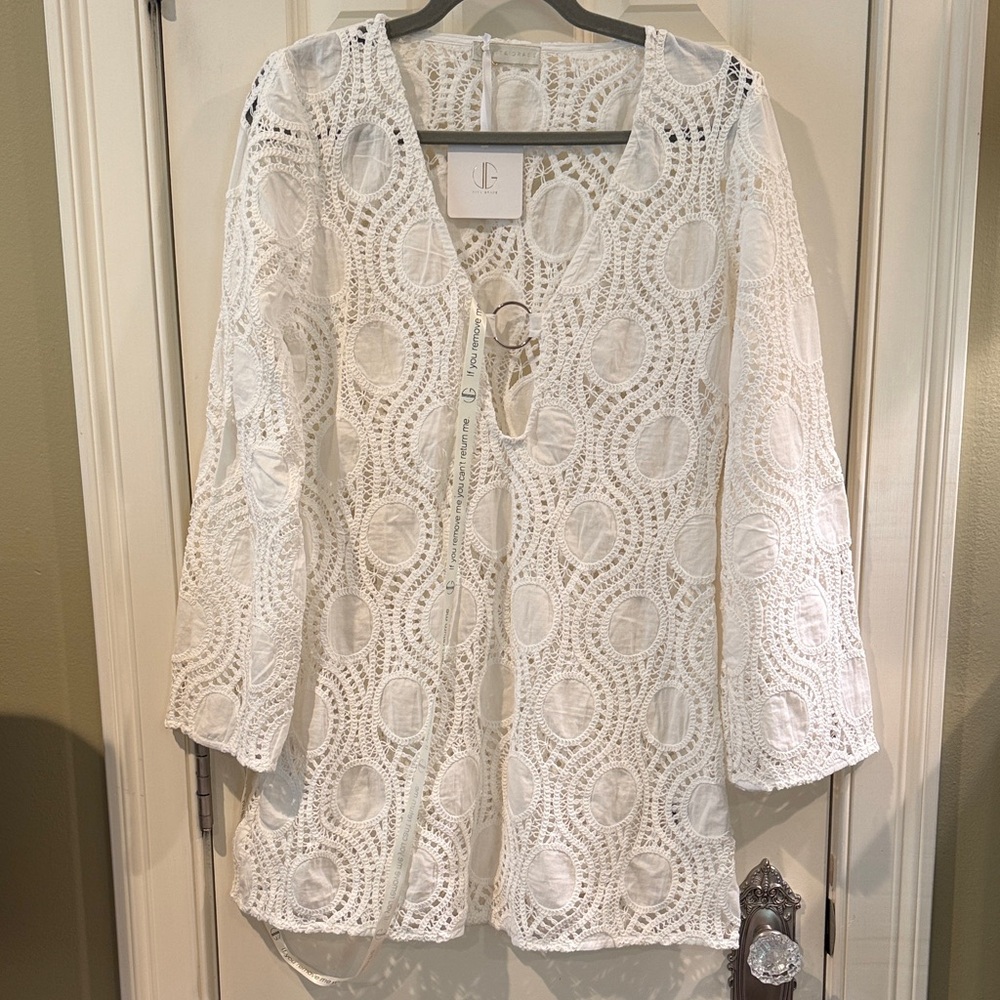 Vita Grace Crochet Lace White Swim Coverup